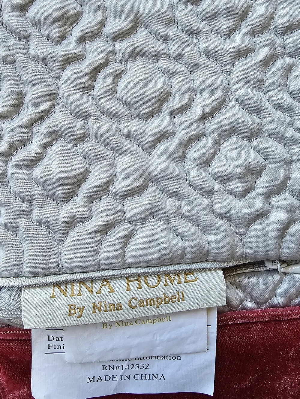Nina Campbell King Pillow Shams Red Velvet Grandmillennial Cottagecore Old Money